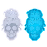 Skull Pendant Keychain Silicone Mold with Hole Halloween Gift