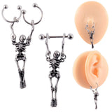 Skull Horseshoe Nipple Cartilage Earrings