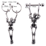 Skull Horseshoe Nipple Cartilage Earrings