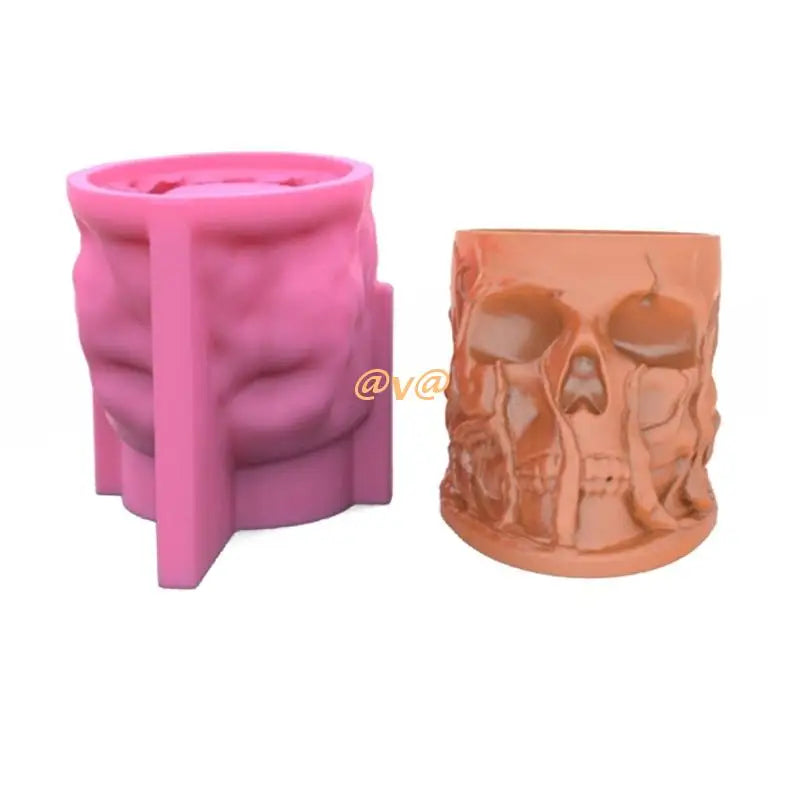 Skull Pot Silicone Mold Tree Branch Pen Holder Resin DIY