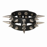 Skull Punk Gothic Rock Leather Wristband Bracelet