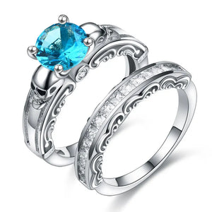 Skull Ring CZ Stone Punk Men's Jewelry Women's Wedding Engagement