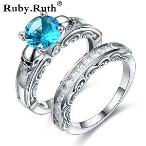 Skull Ring CZ Stone Punk Men's Jewelry Women's Wedding Engagement