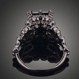 Skull Ring Rhodium Plated Demon Princess Zircon Women's Wedding