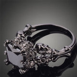 Skull Ring Rhodium Plated Demon Princess Zircon Women's Wedding
