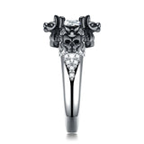 Skull Ring Women's Red Purple Green Punk Zirconia Crystal Ring