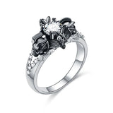 Skull Ring Women's Red Purple Green Punk Zirconia Crystal Ring