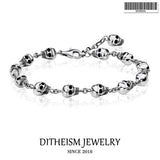 Skull Silver Link Bracelets 925 Sterling Silver Jewelry Punk Gift