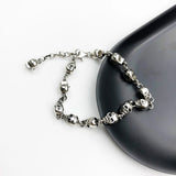 Skull Silver Link Bracelets 925 Sterling Silver Jewelry Punk Gift