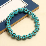 Vintage Turquoise Skull String Bracelet Men Women Jewelry Link Gift Male