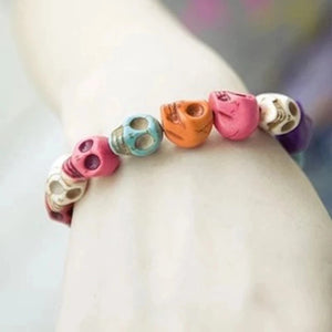 Vintage Turquoise Skull String Bracelet Men Women Jewelry Link Gift Male