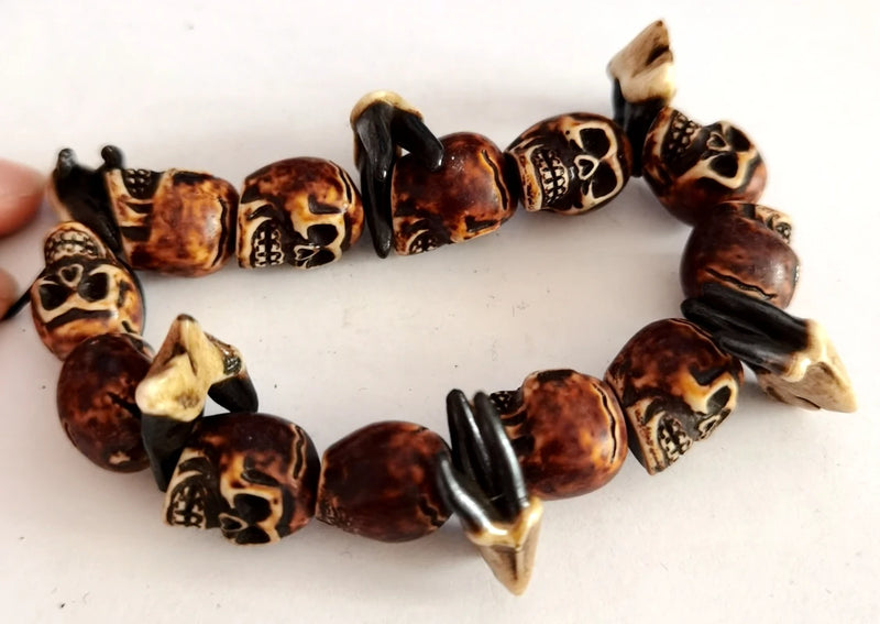 Skull Tooth Biker Bracelet Classic Punk Jewelry