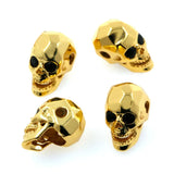 Skull Bead Faceted Micro Pave Bead CZ Bead Clear Cubic Zirconia