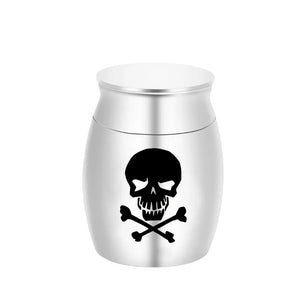Skull Bones Engraving Mini Cremation Ashes Urns Pendant Decoration Keepsake