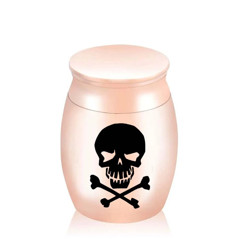 Skull Bones Engraving Mini Cremation Ashes Urns Pendant Decoration Keepsake