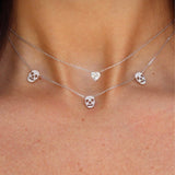 Skull Charm Choker Y Lariat Necklace 925 Sterling Silver Women