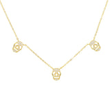 Skull Charm Choker Y Lariat Necklace 925 Sterling Silver Women