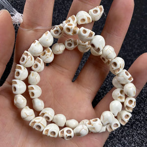 Skull Turquoise Stone Beads Bracelet Necklace Set DIY Jewelry 6x8mm/8x10mm