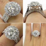 CZ Silver Engagement Rings Crystal Wedding Rings for Women