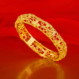 Lucky Clover Bridal Wedding Bangle Bracelets Hollow Floral Jewelry Gift