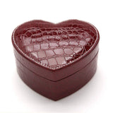Wedding Heart Jewelry Box Organizer Portable Leather Ring Bracelet Display