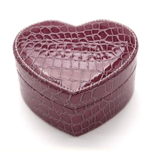 Wedding Heart Jewelry Box Organizer Portable Leather Ring Bracelet Display