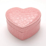 Wedding Heart Jewelry Box Organizer Portable Leather Ring Bracelet Display
