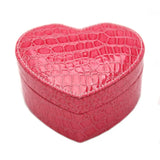 Wedding Heart Jewelry Box Organizer Portable Leather Ring Bracelet Display