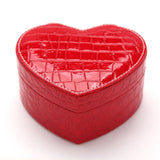 Wedding Heart Jewelry Box Organizer Portable Leather Ring Bracelet Display