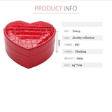 Wedding Heart Jewelry Box Organizer Portable Leather Ring Bracelet Display