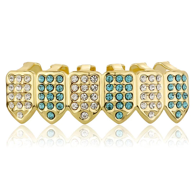 Sky Crystal Teeth Grillz Zircon Hip Hop Dental Grills Piercing Halloween Gift