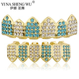 Sky Crystal Teeth Grillz Zircon Hip Hop Dental Grills Piercing Halloween Gift