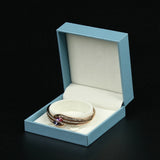 Sky Leather-Filled Paper Jewelry Packaging Box