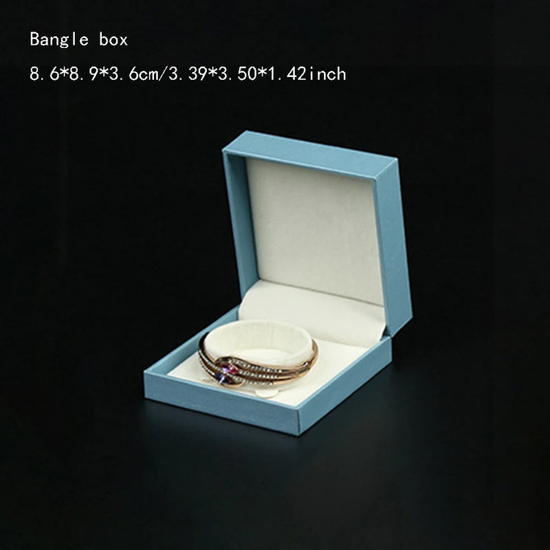 Sky Leather-Filled Paper Jewelry Packaging Box
