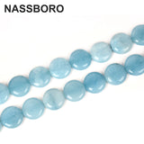 Sky Natural Stone Flat Round Coin Spacer Beads for Jewelry Making DIY