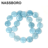 Sky Natural Stone Flat Round Coin Spacer Beads for Jewelry Making DIY