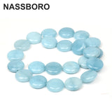 Sky Natural Stone Flat Round Coin Spacer Beads for Jewelry Making DIY