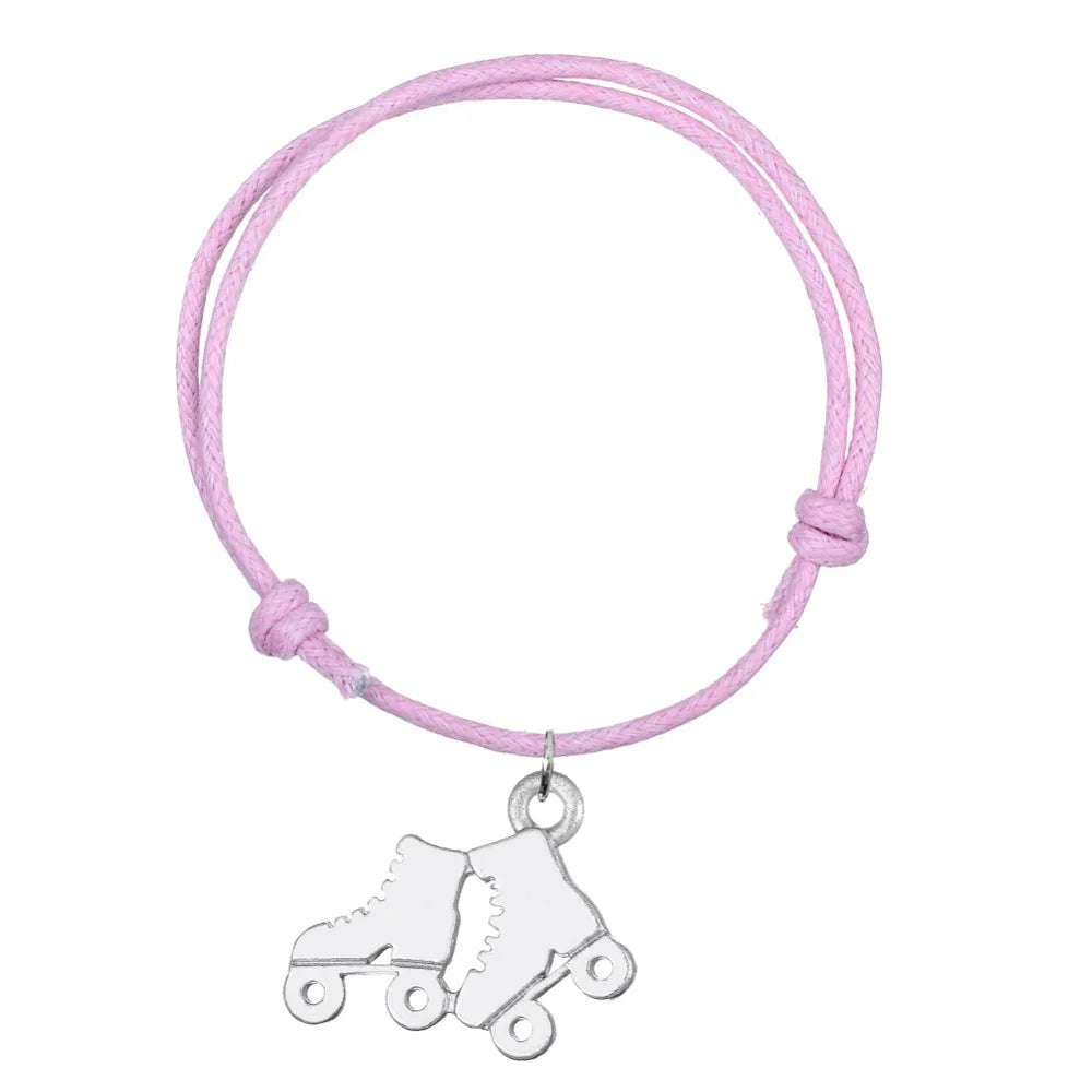 Skating Shoes Charm Bracelets Athleisure Style Wax Cord Adjustable 8 Colors