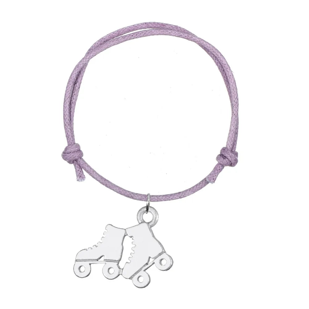 Skating Shoes Charm Bracelets Athleisure Style Wax Cord Adjustable 8 Colors