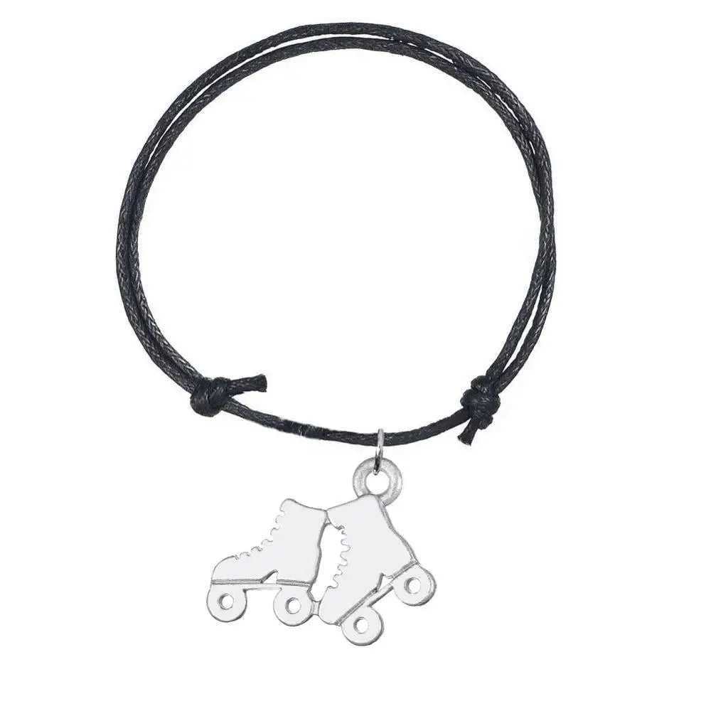 Skating Shoes Charm Bracelets Athleisure Style Wax Cord Adjustable 8 Colors