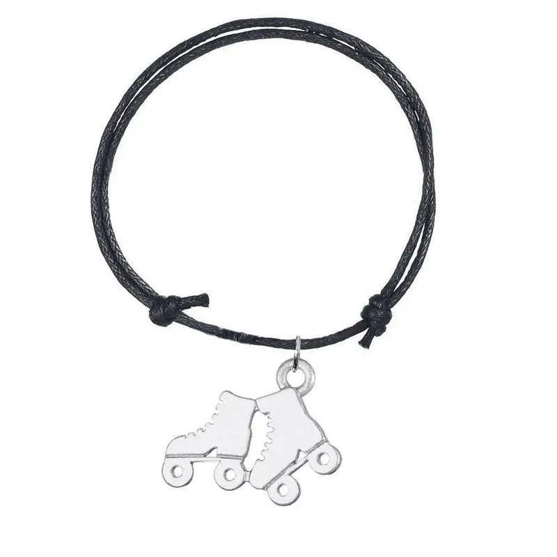 Skating Shoes Charm Bracelets Athleisure Style Wax Cord Adjustable 8 Colors