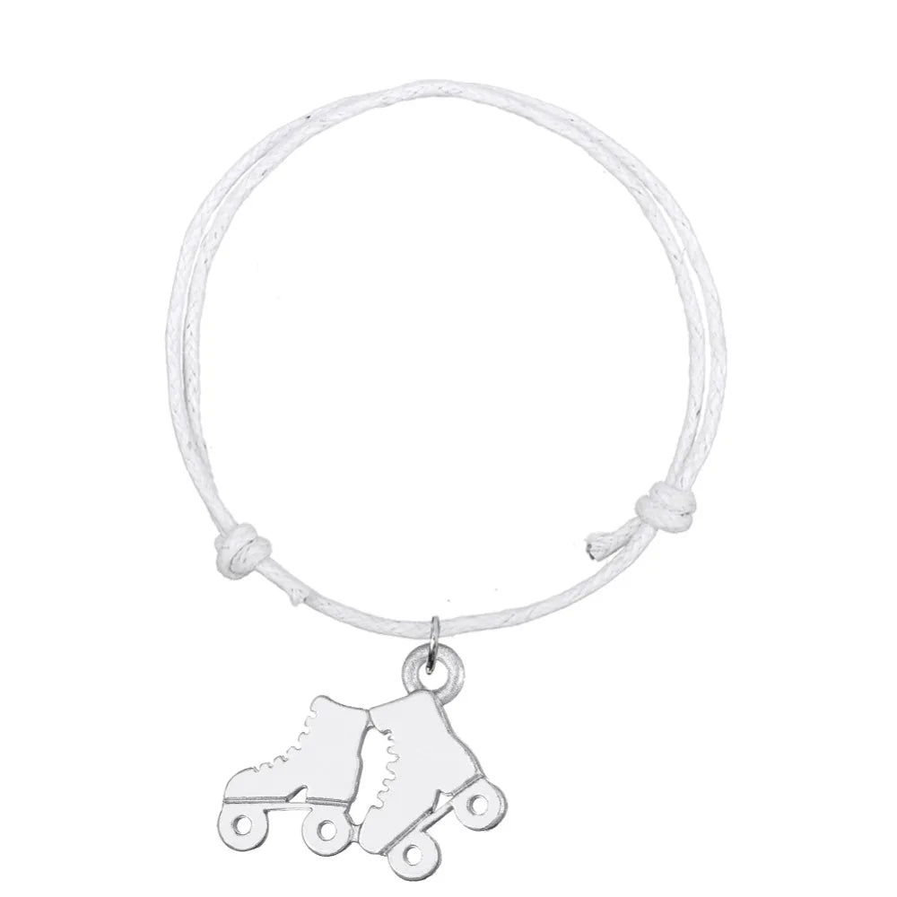 Skating Shoes Charm Bracelets Athleisure Style Wax Cord Adjustable 8 Colors