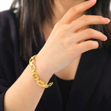 Skyrim Punk Geometric Cuff Bracelet Women Stainless Steel Bangle