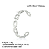 Skyrim Punk Geometric Cuff Bracelet Women Stainless Steel Bangle