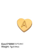 Skyrim Mini A-Z Letter Heart Charms Stainless Steel Alphabet Pendant