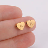 Skyrim Mini A-Z Letter Heart Charms Stainless Steel Alphabet Pendant