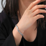 Skyrim Bohemian Leaf Cuff Bracelet Stainless Steel Women Adjustable Bangle