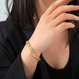 Skyrim Bohemian Leaf Cuff Bracelet Stainless Steel Women Adjustable Bangle
