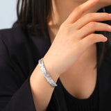 Skyrim Tree Leaves Cuff Bracelet Stainless Steel Bangle
