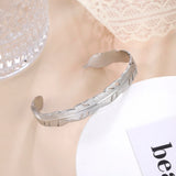 Skyrim Tree Leaves Cuff Bracelet Stainless Steel Bangle